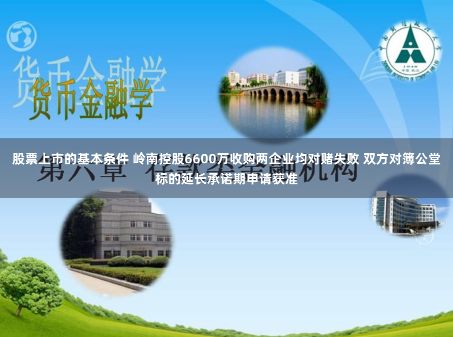 股票上市的基本条件 岭南控股6600万收购两企业均对赌失败 双方对簿公堂标的延长承诺期申请获准