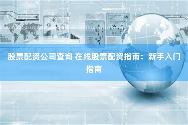 股票配资公司查询 在线股票配资指南：新手入门指南